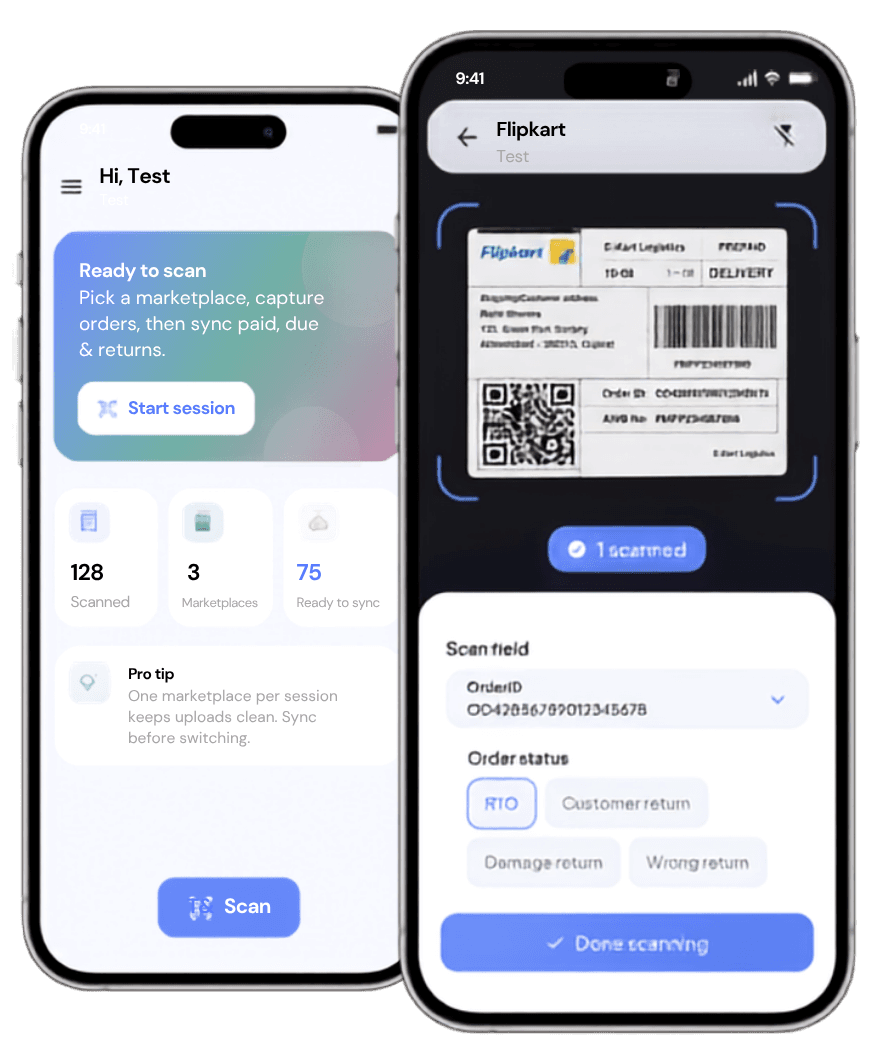TrackMyOrders mobile QR scanner